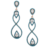 Pendientes de Joyería de Moda, Estilo Vintage Turco Otomano, con Pétalos de Esmeraldas y Rubíes para Mujer