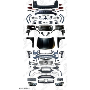 Pare-chocs de voiture en PP pour <span class=keywords><strong>Mercedes</strong></span> benz ML W166 12-19 mise à niveau vers GLE53 A-<span class=keywords><strong>MG</strong></span> comprennent des lampes de capot de pare-chocs - Product Image 2