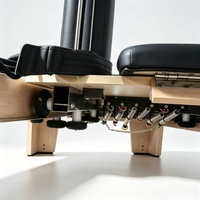 Reformer de Pilates en bois d'érable réglable avec logo personnalisé et demi-tourneuse pour studio de Pilates, marque MJD, garantie 3 ans