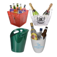Seau à Glace Rond Galvanisé en Métal 5L Personnalisable avec Ouvre-Bouteille et Poignée pour Bière et Champagne
