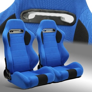 Sièges baquets de course en tissu Sièges de course universels Paire de sièges sport réglables avec curseurs - Product Image 6