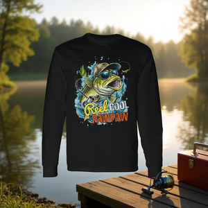 Camiseta de manga larga Cool Pawpaw con diseño de carrete de pesca vintage para el Día del Padre - Product Image 3