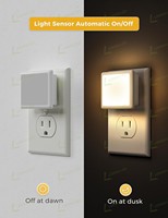 Veilleuse LED LOHAS 0.3W mini, à brancher sur prise murale, carrée, avec capteur automatique crépuscule-aube, pour enfants, bébés, chambre à coucher, salle de bain