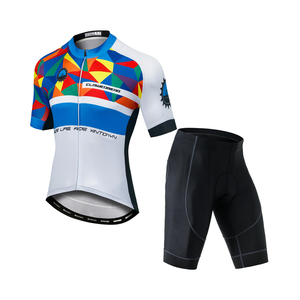 Custom Logo Unisex Abstract Pattern Summer Cycling Kit <b>Light</b> Mesh Jersey Shock Absorbing Padded MTB <b>Bicycle</b> Wear for Team Club - Product Image 1