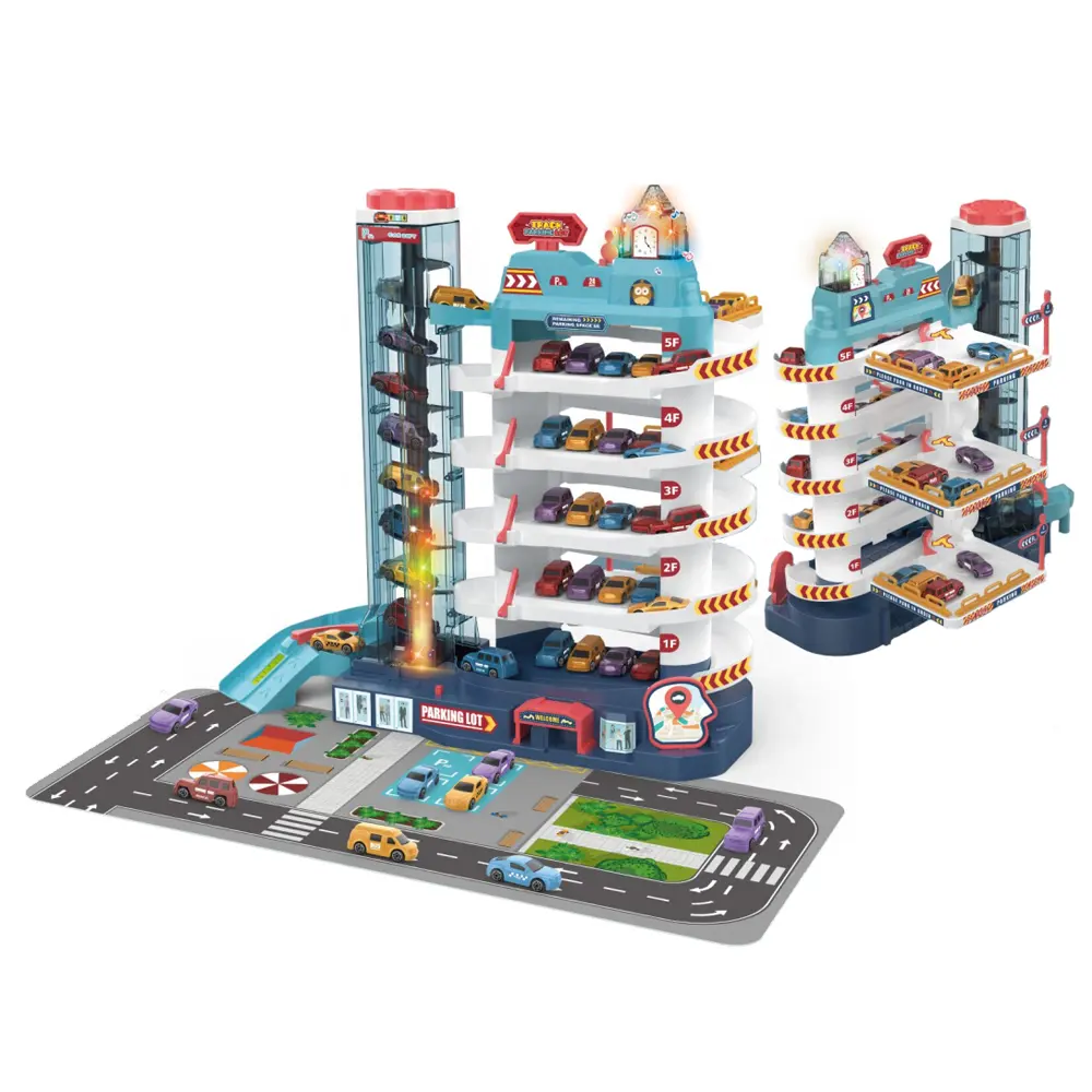 Lot de jouets de garage électriques pour enfants, 60 pièces, levage de construction, garage, voiture, fente, jeu d'aventure de ville