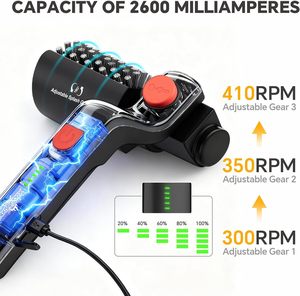 Brosse de nettoyage électrique rotative pour barbecue avec 1 tête de rechange, brosse de nettoyage de barbecue sans fil rechargeable avec angle réglable - Product Image 5