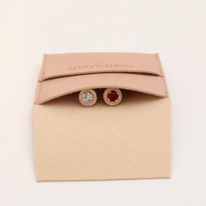 PUPPYSEW Wholesale 8*8cm PU Leather <b>Envelope</b> Pouch Jewelry Pouch Bag Ring Bracelet Necklace Bag with logo Custom - Product Image 3