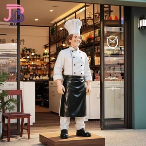 Ristorante in resina vetroresina <span class=keywords><strong>Pizza</strong></span> Cook cucina grande a grandezza naturale grasso statua dello Chef - Product Image 1