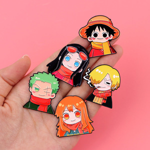 เข็มกลัดลายการ์ตูนญี่ปุ่นอะนิเมะวันพีชหมุดเคลือบโลหะแข็งสินค้ามาใหม่ - Product Image 2