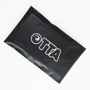 Logotipo personalizado preto eco friendly saco mailer poli sacos de transporte de plástico para a roupa sacos de discussão