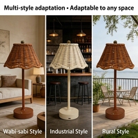 Lampe de table rétro en rotin tressé à la main, lumière d'ambiance créative, veilleuse pour chambre à coucher, chevet, salon, salle à manger, décoration, ornement