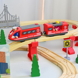 Nuevo Juego de Tren y Coche de Juguete de Madera para Niños, Tren de Madera - Product Image 3