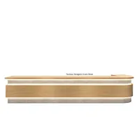 Comptoir de réception rectangulaire en bois massif de style industriel personnalisable pour restaurants, cafés, petites taverne, Yimutang