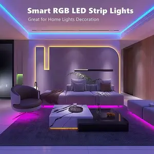 แถบไฟ LED 5050 RGB ขนาดยาวพิเศษพร้อมรีโมท44ดอกเหมาะสำหรับห้องนอนบันไดตู้เตียง