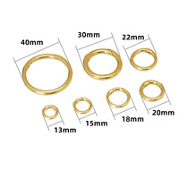 Massieve messing O-ring springringen, vintage metalen connectoren voor sleutelhangers & knutselwerk