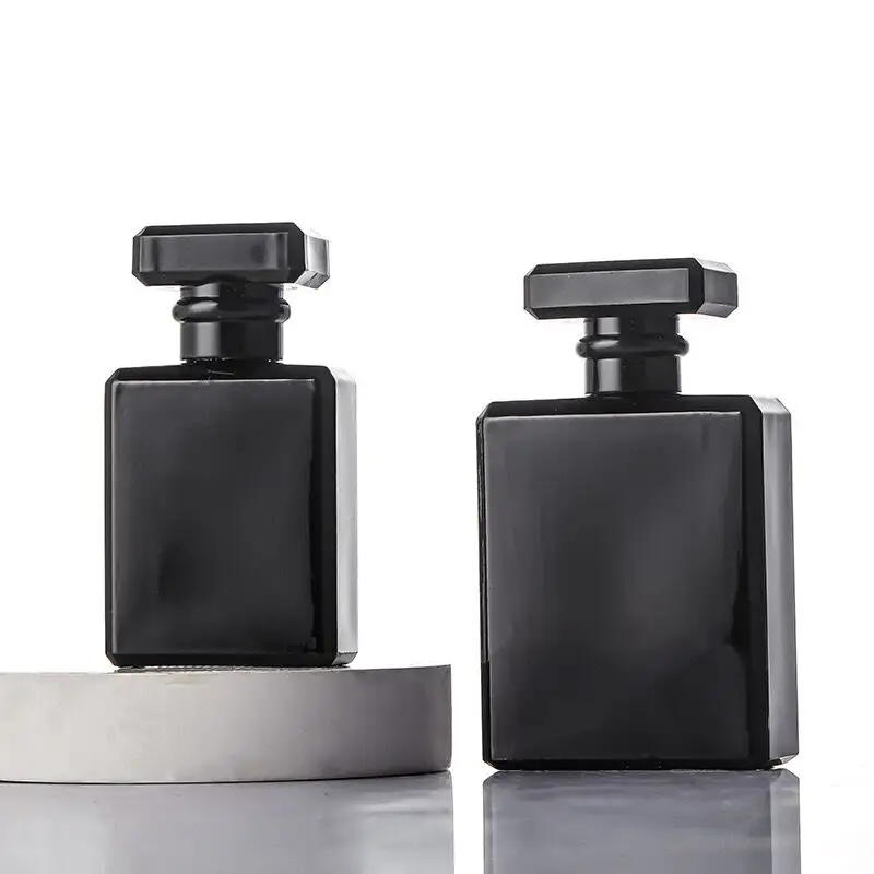 Grosir botol kaca semprot kabut Mini hitam botol parfum penyebar wangi buluh botol dan kotak botol perjalanan parfum