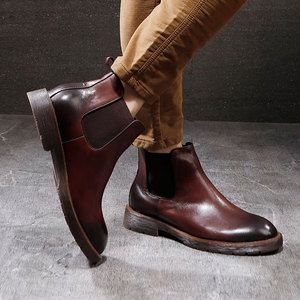 Nouvelle Arrivée 2026 – Bottines Montantes en Cuir Véritable pour Homme, Semelle Épaisse, Style Vintage, Idéales pour le Business - Product Image 4