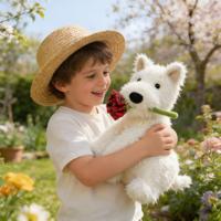 Jelly Catt Munro Scottie Dog 'Love You' Jouets en peluche de haute qualité, chien en peluche mignon, poupée en peluche, parfait pour un cadeau d'anniversaire