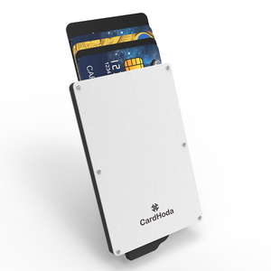 Portefeuille porte-cartes en aluminium CardHoda avec blocage RFID, taille 6 pouces, sans fermeture, style tendance, 9 mm d'épaisseur, 40 g léger - Product Image 1