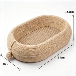 Lit pour chat classique en forme <span class=keywords><strong>de</strong></span> <span class=keywords><strong>maison</strong></span> d'arbre en carton ovale, matériau écologique recyclable, nid multifonctionnel pour chat, Paw - Product Image 2