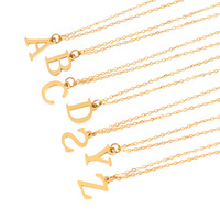 Collar con Letra para Adultos y Niños, Elegante, de Acero Inoxidable Dorado, con Colgante de Letra Inicial M, Joyería Minimalista ALN26040754