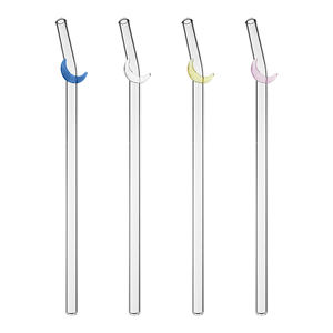 Многоразовая цветная стеклянная солома в форме Луны - Product Image 1