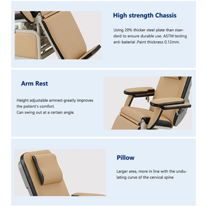 Elektrikli Diyaliz Koltuğu Rahat 100kg Taşıma Kapasiteli Hastane ve Tıbbi Klinik Katlanır Kan Bağışı Koltuğu - Product Image 4