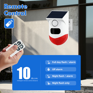 Sirine Alarm Nirkabel Premium Tenaga Surya Dengan Remote, Lampu Strobo, Detektor Gerak, Sensor Gerak Tenaga Surya - Product Image 2