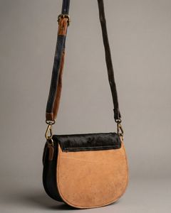 Vintage Genuine <b>Leather</b> <b>Crossbody</b> <b>Bag</b> With Buckle Closure Black Fur Flap All Seasons Women's Mini <b>Bag</b> - Product Image 4