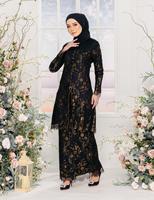 Ensemble tunique musulmane décontractée de couleur unie avec pantalon chemisier pour femmes Baju Kurung Abaya vêtements islamiques hauts pour femmes 2022