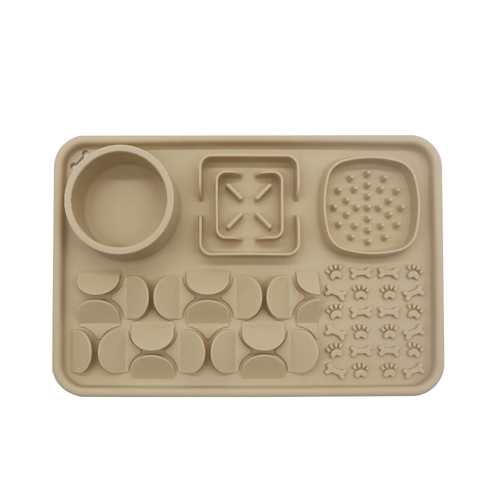 Mangiatoia lenta multifunzionale in silicone per animali domestici-305203 beige sabbia