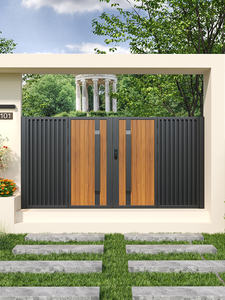 Alliage d'aluminium automatique moderne porte de cour pivotante Villa Jardins Maisons d'hôtes Maisons de campagne auto-construites Double - Product Image 6