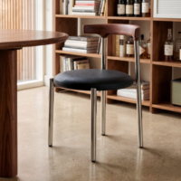 Chaises de restaurant HUALIN de style moderne en acier inoxydable, avec revêtement en cuir résistant aux taches pour un nettoyage et un entretien faciles