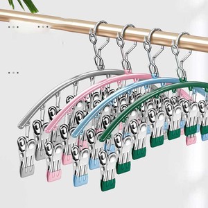 Séchoir à vêtements multi-clips en acier inoxydable DS4231 cintres en métal avec clips cintres pour jupe pantalon organisateur de legging pour placard - Product Image 4