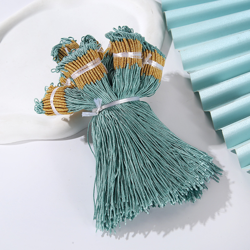 5. Autumn Fragrance Green Rope Gold Thread Fake Pull Ring
