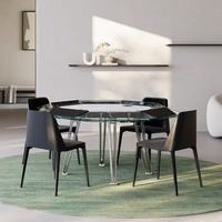 Table de poker de casino moderne professionnelle pour 10 personnes - Table de jeu de luxe en verre trempé avec base en acier inoxydable pour le divertissement