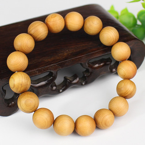 Cuentas de madera de ciprés Cliff de 12 mm, redondas, para hacer pulseras, regalo para hombres, mujeres y estudiantes - Product Image 1