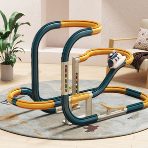 Bộ đồ chơi xếp hình đường ray xe đua <span class=keywords><strong>360</strong></span> độ xoay, 12 mảnh, chất liệu nhựa ABS, đồ chơi giáo dục cho trẻ em - Product Image 1