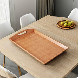 Plateaux de service rectangulaires vintage en bambou écologique Youlike pour les fêtes - Product Image 2