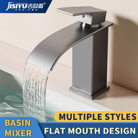 Robinet mélangeur de lavabo chromé à levier unique, style cascade, pour salle de bain moderne, fourni par l'usine