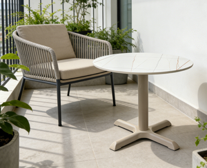 <span class=keywords><strong>Mesa</strong></span> <span class=keywords><strong>Redonda</strong></span> con Pedestal de Aluminio Blanco Yoshen para Uso Comercial en Exteriores - Product Image 5