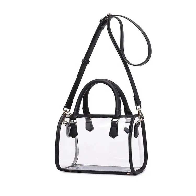 Donne di modo Della Borsa di Piccola Dimensione Top Handle Bag Vedere Attraverso Borse IN PVC per il Lavoro, lo shopping, party