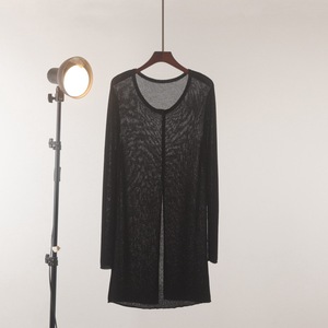 Haut fendu mi-long français pour femmes été Vintage glace soie crème solaire tricot Unique mi-long vêtements d'extérieur Vintage <span class=keywords><strong>Abaya</strong></span> Design - Product Image 6