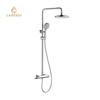 Ensemble de douche de robinet de salle de bains de colonne de douche chaude et froide en laiton chromé de luxe