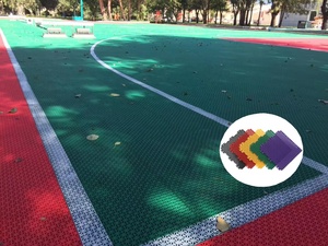 Cancha de Baloncesto Portátil Tiansu 3x3, Baldosas Modulares Encajables de 170g/unidad, Césped Artificial Tradicional de Color Simple - Product Image 3