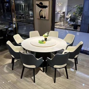 Mesa moderna Mesas de comedor con sillas Moderna con <span class=keywords><strong>Lazy</strong></span> <span class=keywords><strong>Susan</strong></span> Color opcional Juego de mesa de comedor Mármol - Product Image 5