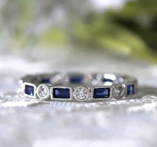 Baoycaoshi — bague en zircon cubique pour femme, bijou féminin en argent et bleu, anneau tendance et empilable, collection 2020