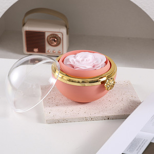 Rotation Ronde Bijoux Collier Bague Cadeau Anniversaire Saint Valentin Cadeau Éternel Préservé Roses Fleurs Boîte En Gros - Product Image 5