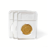 Support de pièces de monnaie en acrylique scellé par ultrasons, grande taille, pour 3 pièces, multi-emplacements, affichage transparent intégral, anti-poussière et anti-oxydation