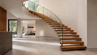 Conception d'escalier courbé à rayon compact pour les petits points d'accès résidentiels en grenier et en sous-sol
